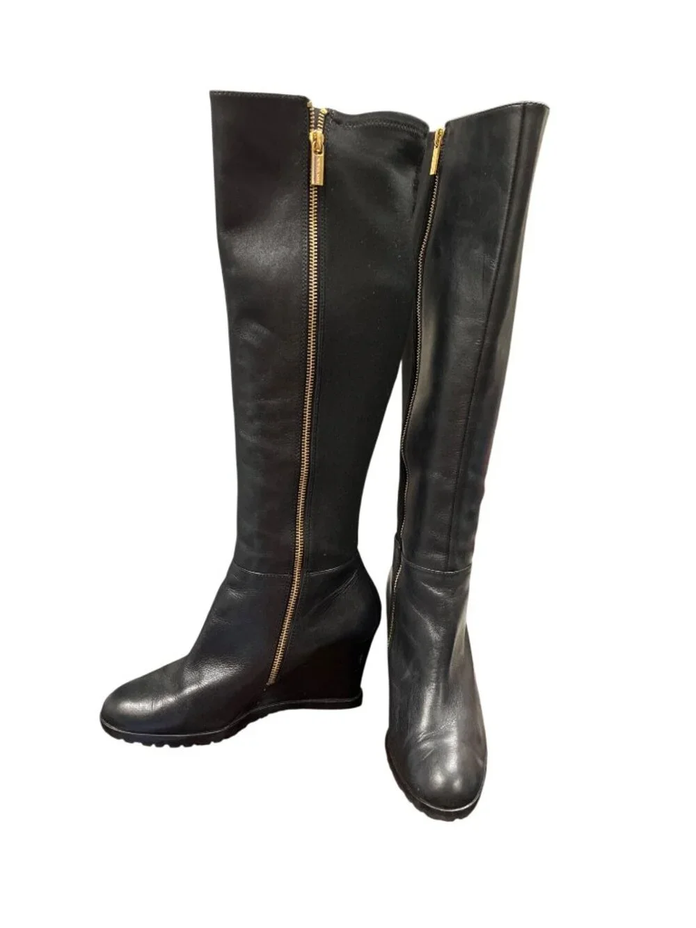 Michael Kors wms black leather knee equestrian riding boots sz 8.5M SKU 10677